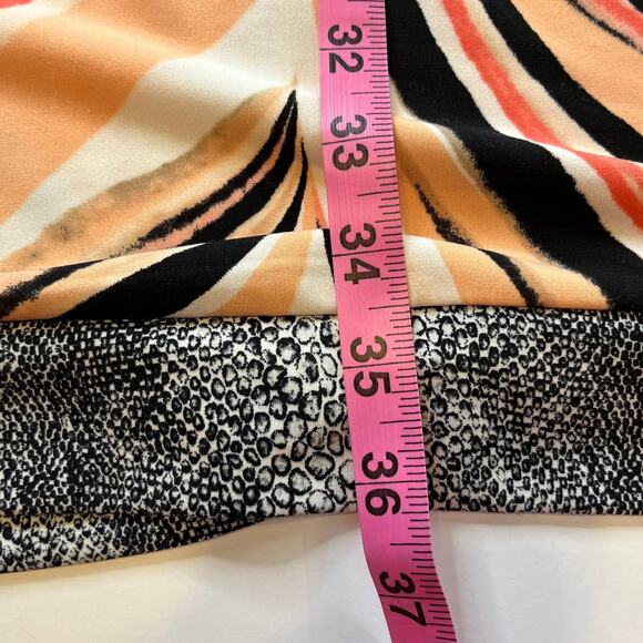 Calvin Klein Peach Swirl Abstract Print Colorful Shift Dress Women Sz 6 - Picture 12 of 14